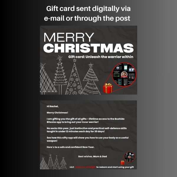 Self defence gift card